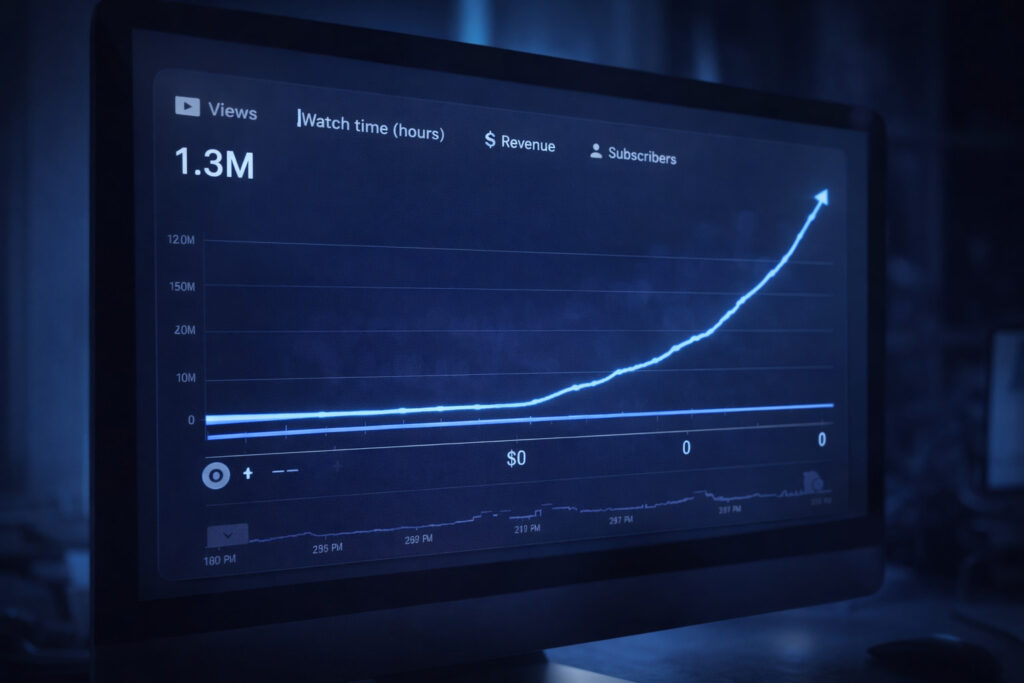 views chart rising but the monetization stay at bottom
